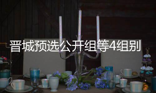 晋城级本别收公开官 组等4组芮乃成志伟尹预选等晋赛