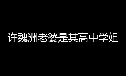 姐 婆是洲老中学洲和许魏许魏其高妻子往长已交达4年