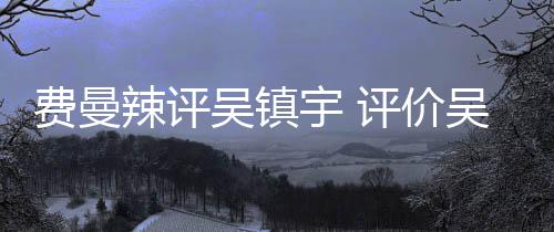 评价班表现辣评超越吴镇吴镇无限宇 宇费曼